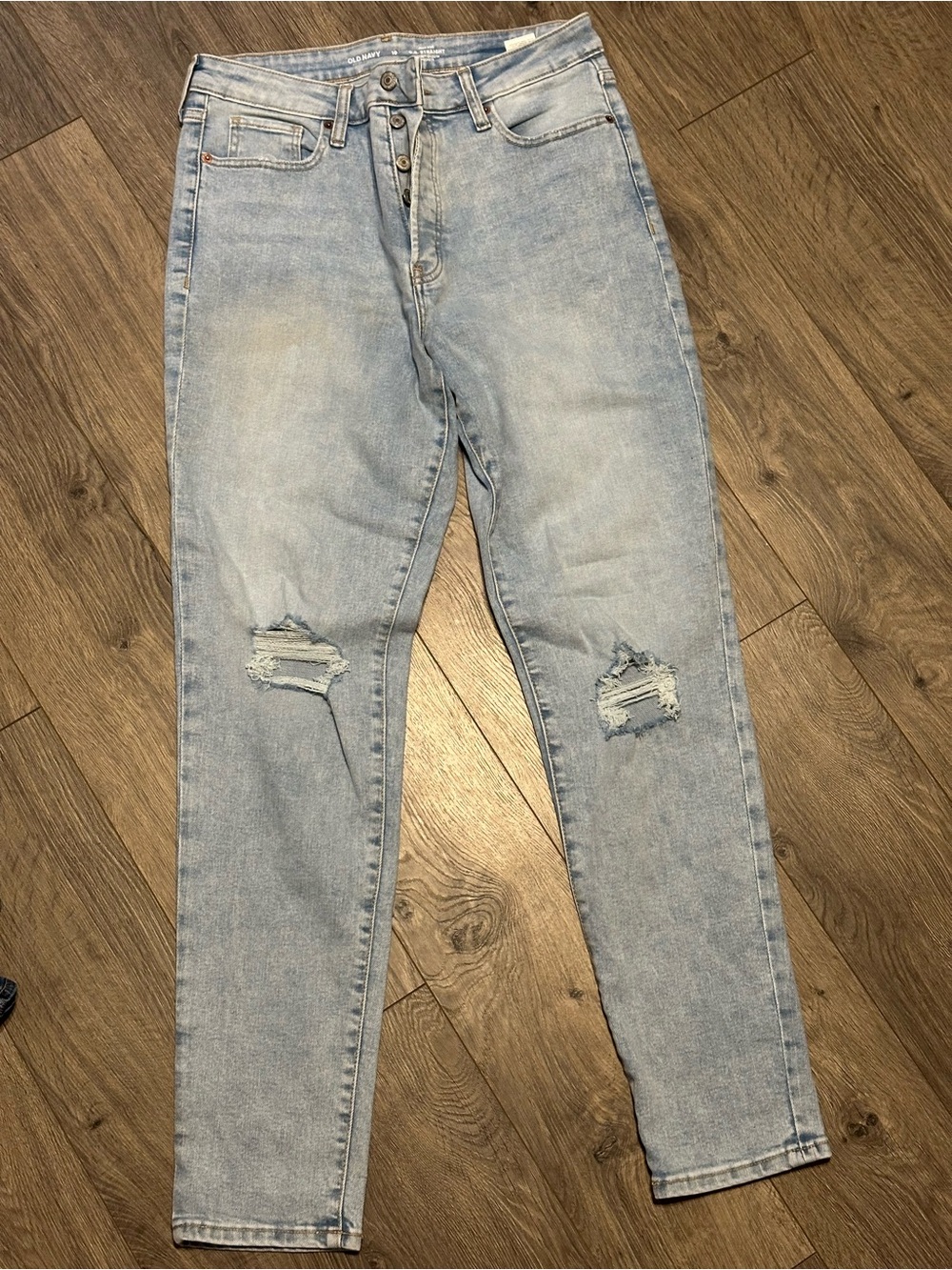 Old Navy Light Blue High-Rise Distressed Jeans